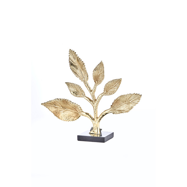 40 X 10 X 35 CM GOLD ALIMINYUM YAPRAK OBJE ( BRASS-150 )