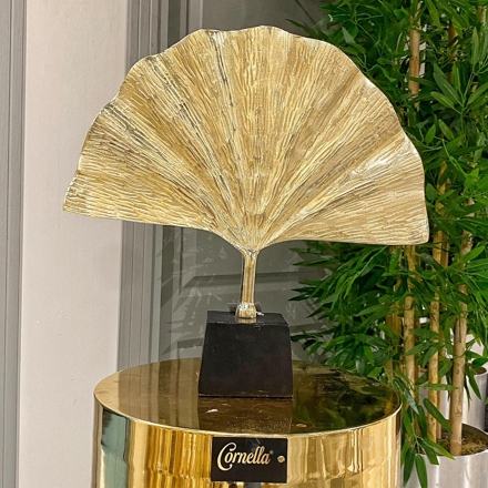 60 X 33 CM GOLD ALIMINYUM DEKORATIF GENIS YAPRAK TABAK ( BRASS-20 )